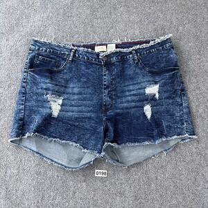 Vince Blue Shorts Womens 24 2X Denim Distressed Cutoff Frayed Hem Stretch Booty